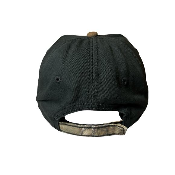 Bass Pro Shops Men's‎ Worn Distressed Camo Adjustable Hat-Real Tree/Black - Picture 6 of 8